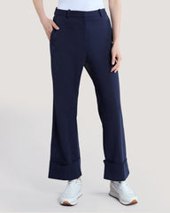 Creased Turn-Up Pants Blue / 36