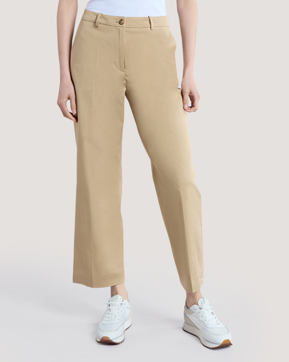 Cotton Suit Pants Beige / 36