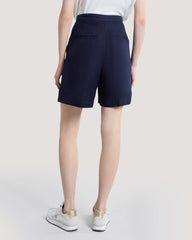 Tailored Linen Shorts Blue / 36