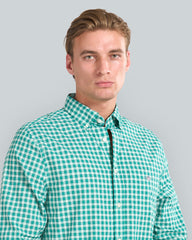REG CLASSIC POPLIN CHECK SHIRT Green / L