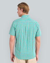 REG CLASSIC POPLIN CHECK SS SHIRT Green / L
