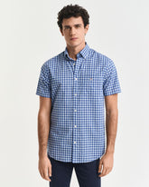 REG CLASSIC POPLIN CHECK SS SHIRT Blue / S