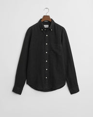 REG GMNT DYED LINEN SHIRT Black / S