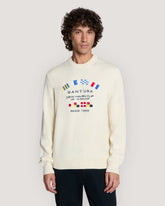 Nautical Flags Crew Neck Sweater Cream / M