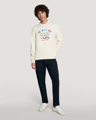 Nautical Flags Crew Neck Sweater Cream / M