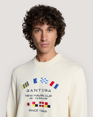 Nautical Flags Crew Neck Sweater Cream / M