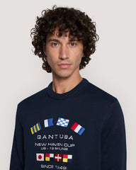 Nautical Flags Crew Neck Sweater Blue / M