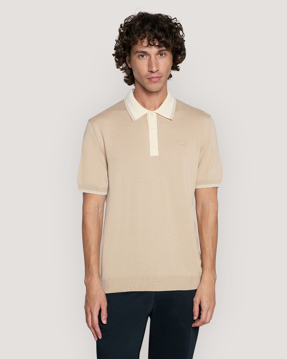 Modal Blend Polo Shirt Dry Sand / M