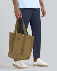 Washed Canvas Tote Bag Beige / OS