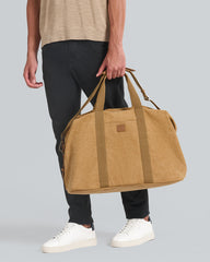 Washed Canvas Duffel Bag Beige / OS