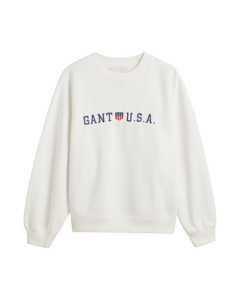 Shield USA Graphic Crew Neck Sweatshirt White / S