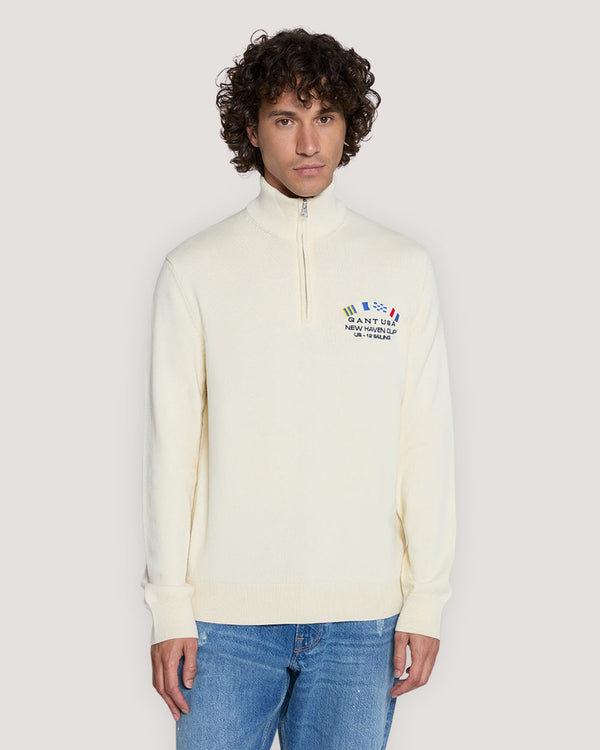 Nautical Flags Half-Zip Sweater