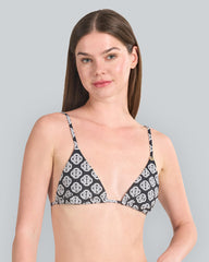 Monogram Print Triangle Bikini Top
