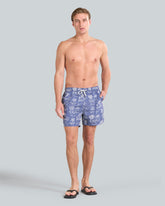 Island Print Swim Shorts Dusty Navy / L