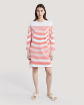 Breton Crew Neck Dress Red / M