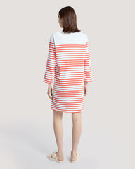 Breton Crew Neck Dress Red / M