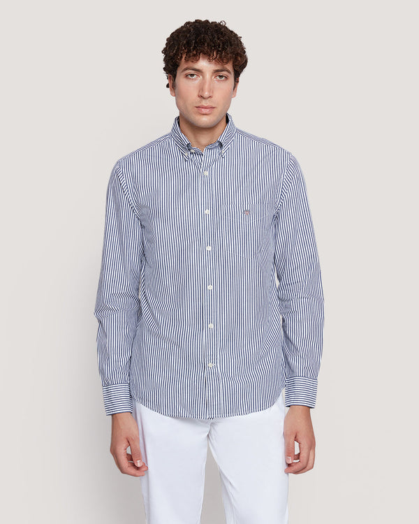 Gant Men’S Regular Fit Poplin Banker Stripe Shirt