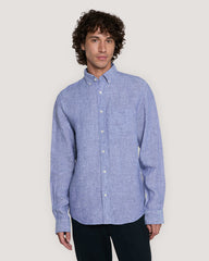 Regular Fit Linen Shirt Dusty Navy / M
