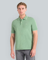 Tipped Piqué Polo Shirt Green / L