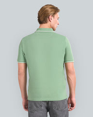 Tipped Piqué Polo Shirt Green / L
