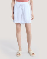Tonal Striped Seersucker Shorts White / 36