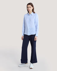 Regular Fit Striped Linen Shirt Blue / 36