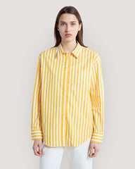Relaxed Fit Classic Striped Poplin Shirt Yellow / 36
