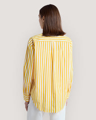 Relaxed Fit Classic Striped Poplin Shirt Yellow / 36
