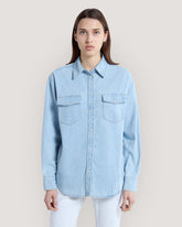 Relaxed Fit Pocket Detail Denim Shirt Light Indigo / 36
