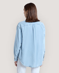 Relaxed Fit Pocket Detail Denim Shirt Light Indigo / 36