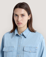 Relaxed Fit Pocket Detail Denim Shirt Light Indigo / 36