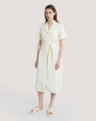 Regular Fit Pocket Dress Cream / 36