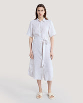 Striped Linen Shirt Dress Dry Sand / 36