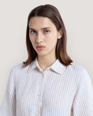 Striped Linen Shirt Dress Dry Sand / 36
