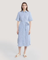 Striped Linen Shirt Dress Blue / 36