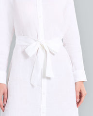 Belted Linen Shirt Dress