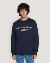Graphic Crew Neck Sweatshirt Blue / M