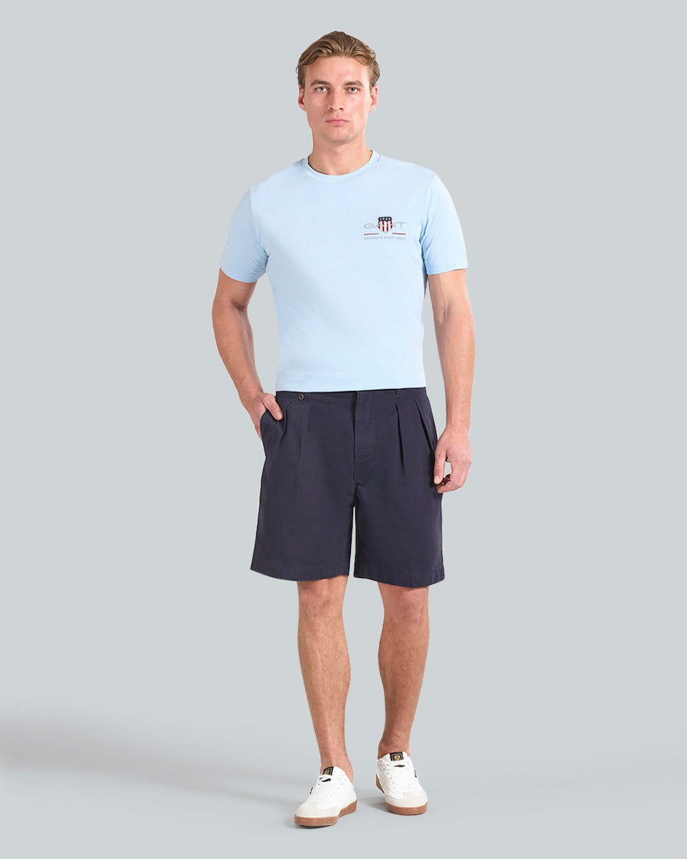 Relaxed Fit Cotton Twill Chino Shorts Blue / 52