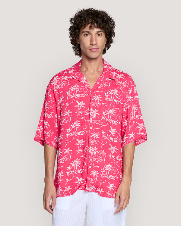 Relaxed Fit Island Print Shirt