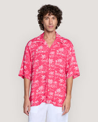 Relaxed Fit Island Print Shirt Red / M