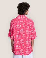 Relaxed Fit Island Print Shirt Red / M