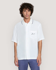 Relaxed Fit Short Sleeve Viscose Shirt White / M