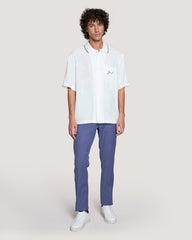 Relaxed Fit Short Sleeve Viscose Shirt White / M