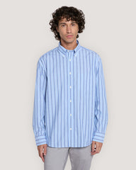 Relaxed Fit Striped Heritage Poplin Shirt Blue / M
