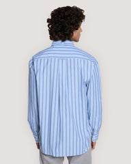Relaxed Fit Striped Heritage Poplin Shirt Blue / M