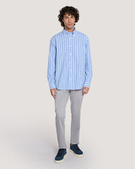 Relaxed Fit Striped Heritage Poplin Shirt Blue / M
