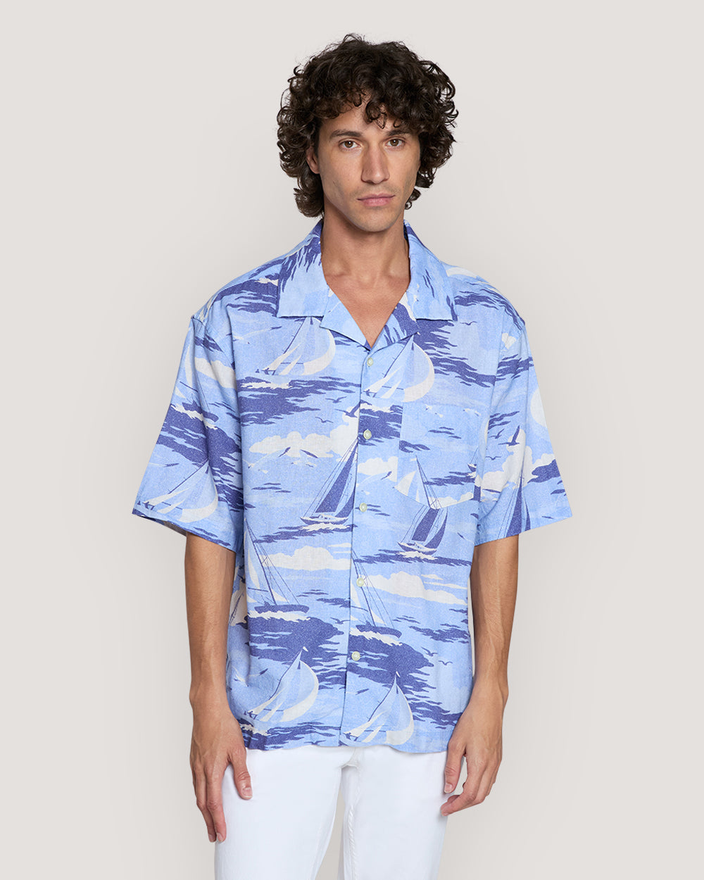 REL SAILING PRINT SS SHIRT Blue / M