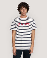 Striped Graphic T-Shirt Cream / M