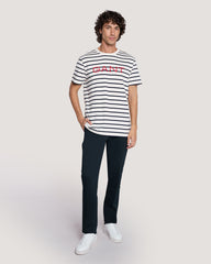 Striped Graphic T-Shirt Cream / M