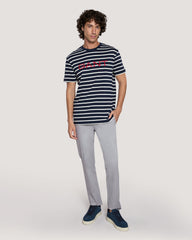 Striped Graphic T-Shirt Blue / M